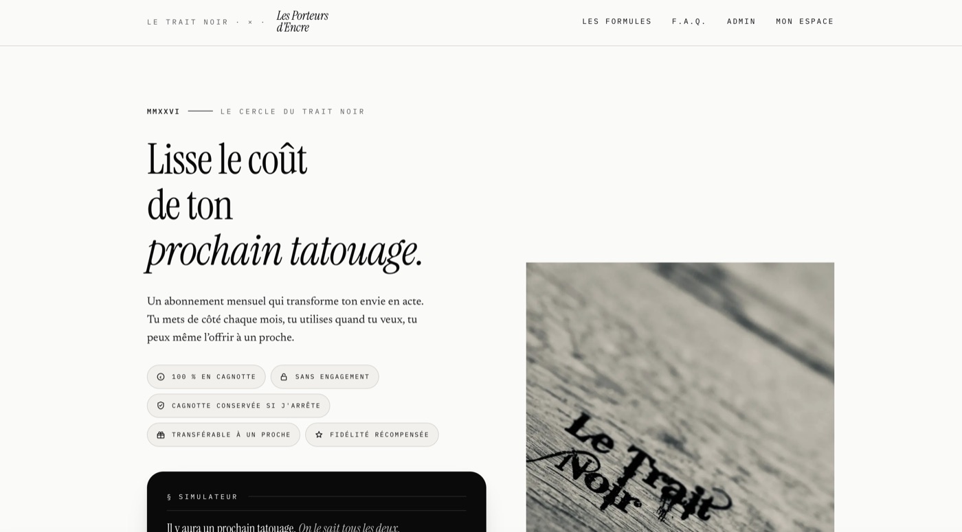 Aperçu Abonnement Le Trait Noir